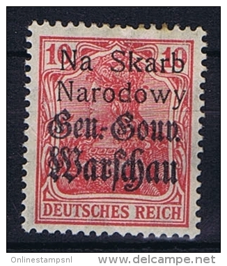 Poland: Local Overprints: Kolo  Type I  , On German Occupation Stamps MH/* RRR, Na Skaro Narodowy - Ongebruikt