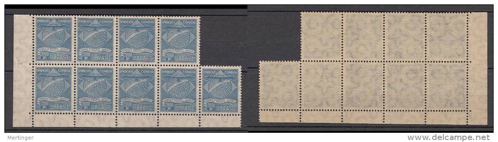 Brazil Brasilien Airmail Condor Mi# 1-7 ** MNH corner block of 9