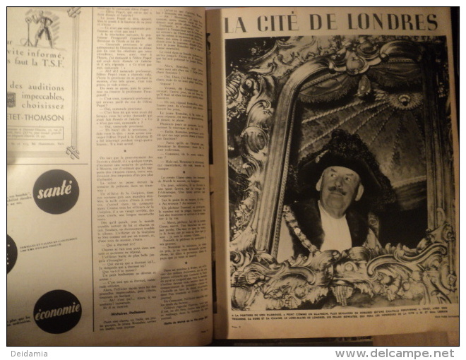 *REvue MATCH du 16 mars 1939. " angleterre, Île inconnue" Le Match de la Vie. COntenu: Le Drame de l'ambassade de France