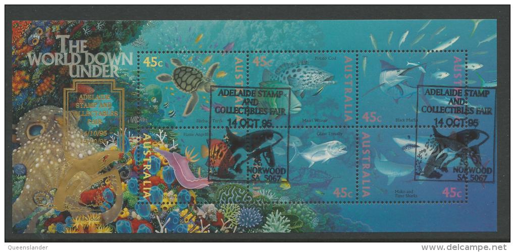 1995 The World Down Under Special Gold Overprint And Postmark  Complete Mint Never Hinged Stamps - Blocks & Sheetlets