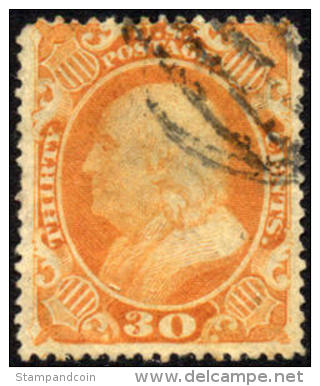 US #38 Used 30c Franklin From 1860 - Used Stamps