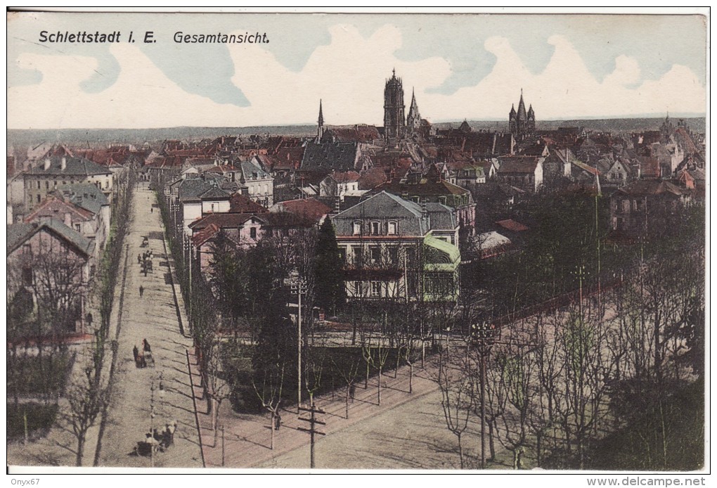 SELESTAT-SCHLETTSTADT (Bas-Rhin)  Vue - Gesamtansicht - Carte COLOREE - VOIR 2 SCANS - - Selestat