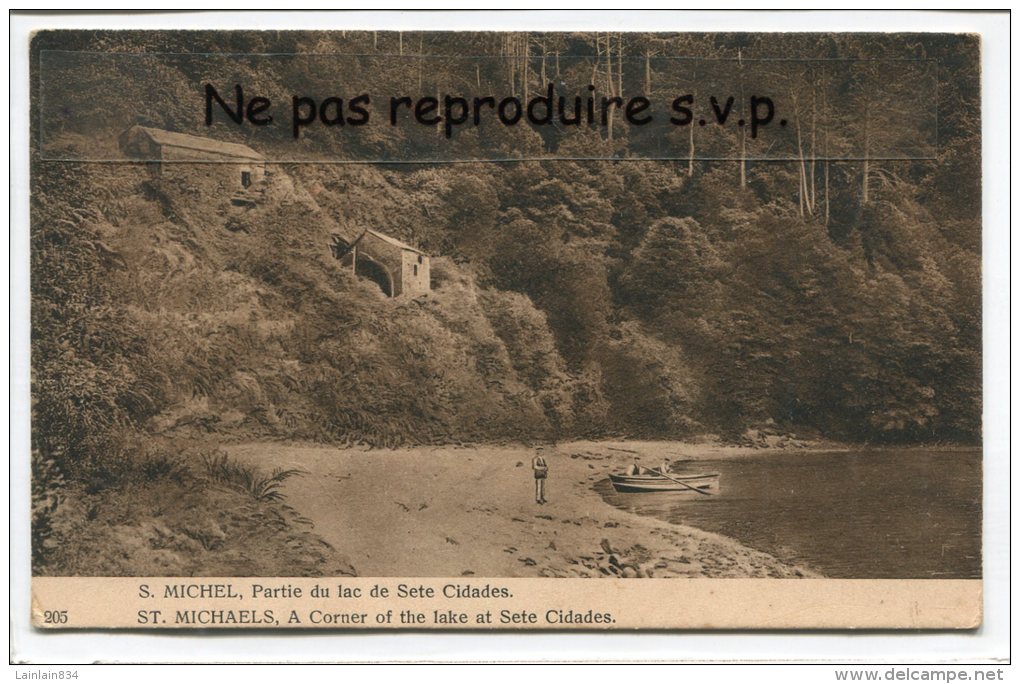 - Açores - S. MICHEL - ST. MICHAELS - Partie Du Lac De Sete Cidades, Splendide, Barque, Plage, Rare, TBE, Scans. - Açores