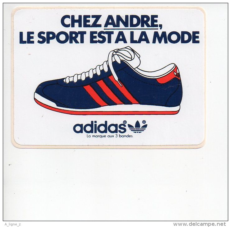 REF 5  : Autocollant Sticker 1970/1980 Chez André Le Sport Est à La Mode ADIDAS - Autocollants
