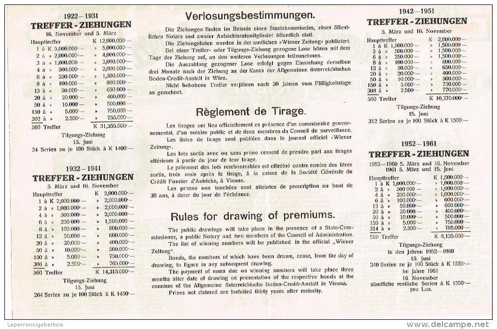 Titres Anciens Osterreichisches Bau-Los EM. 1922 Série 7.203 N°s 2 à 20 - M - O