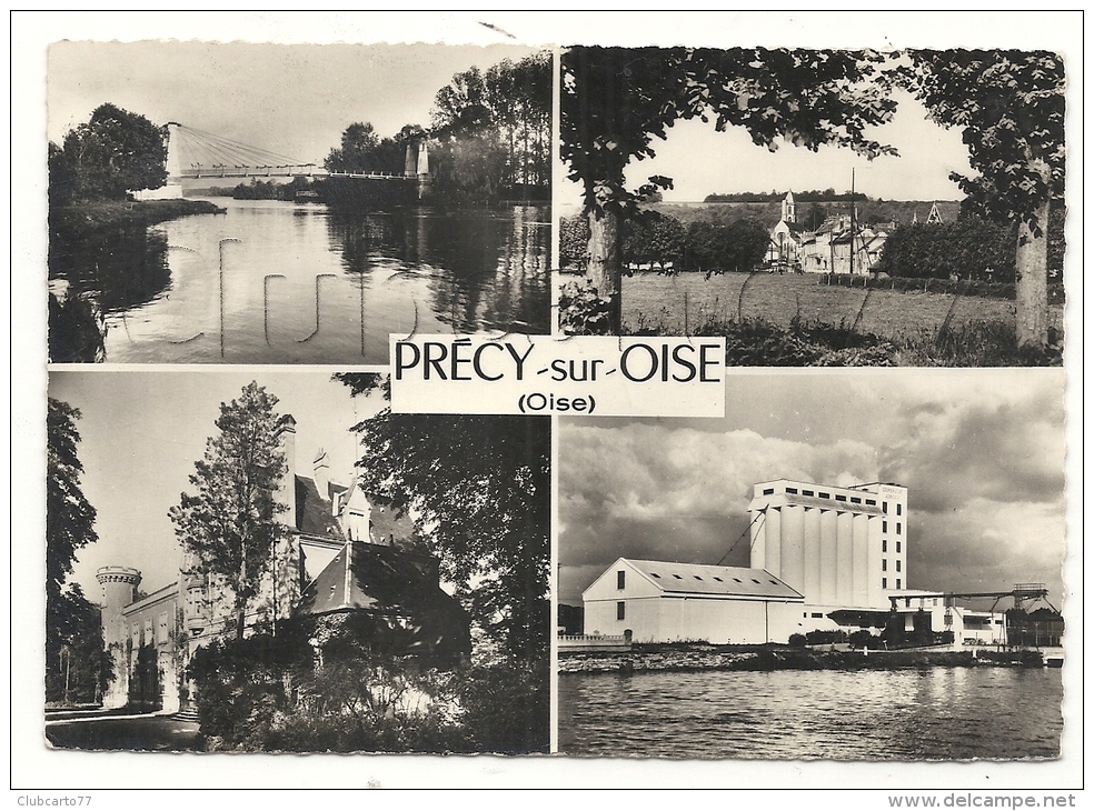 Précy-sur-oise (60) : 4 Vues Du Bourg Dont Vue Sur Le Silo à Grains En 1950 (animé) GF. - Précy-sur-Oise