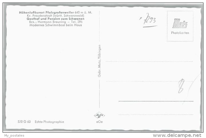 Wu38231 Pfalzgrafenweiler Gasthof Pension Zum Schwanen * - Sonstige & Ohne Zuordnung