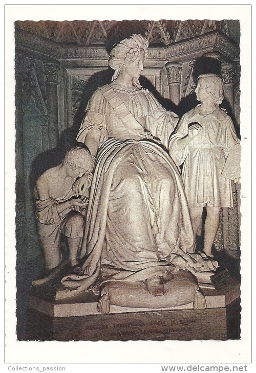 Cp, Sculptures, Abbaye D´Hautecombe (73) - Statue De La Reine Marie-Christine - Sculptures