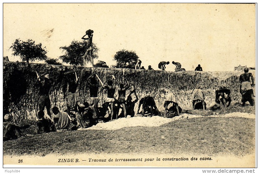 NIGER - ZINDER - TRAVAUX DE TERRASSEMENT POUR LA CONSTRUCTION DES CAVES. - Niger