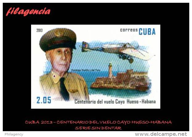 PIEZAS. CUBA MINT. 2013-15 CENTENARIO DEL VUELO CAYO HUESO-HABANA. SERIE SIN DENTAR - Non Dentelés, épreuves & Variétés