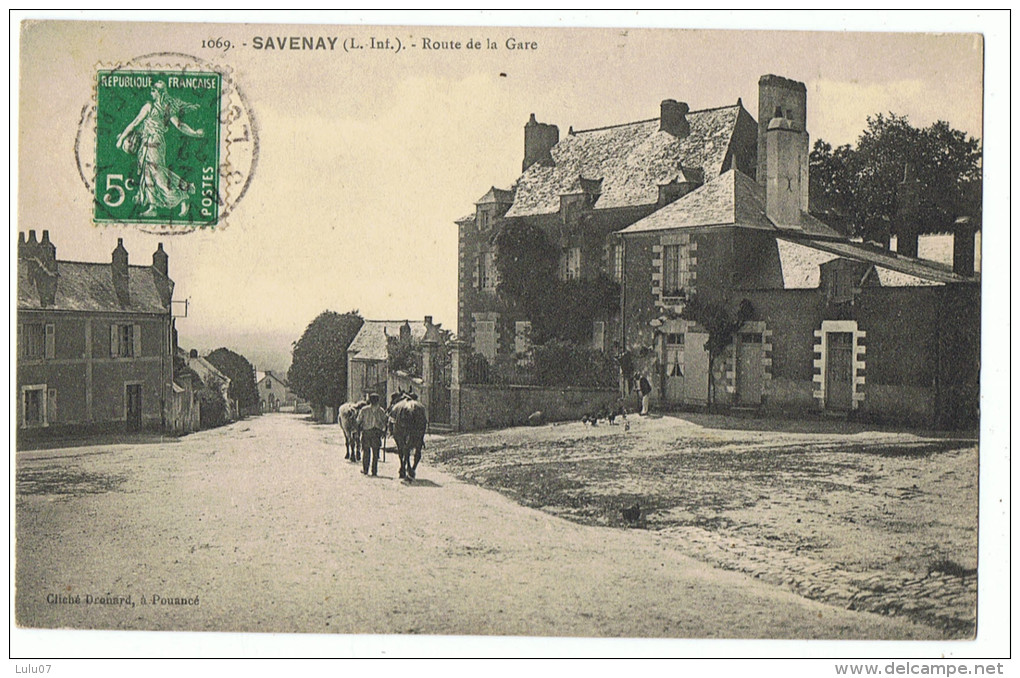 SAVENAY    Route De La Gare    1911   Chevaux - Savenay