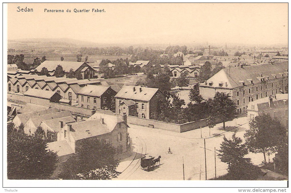 Sedan (Ardennes)-Panorama Du Quartier Fabert- Caserne Des Dragons-Militaria-Attelage-Edit. J.Winling, Charleville - Sedan