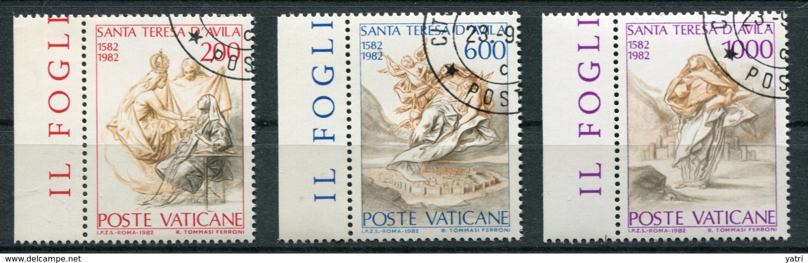 Vaticano (1982) - S. Teresa D'Avila - Sass. 713-715 - Used Stamps