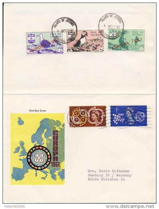 3 Speciale FDC's VK / 3 Special FDC's UK: Herm, Jethou, Lundy - 1961 - Non Classés