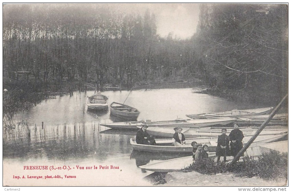 FRENEUSE VUE SUR LE PETIT BRAS BARQUE CANOT 78 - Freneuse