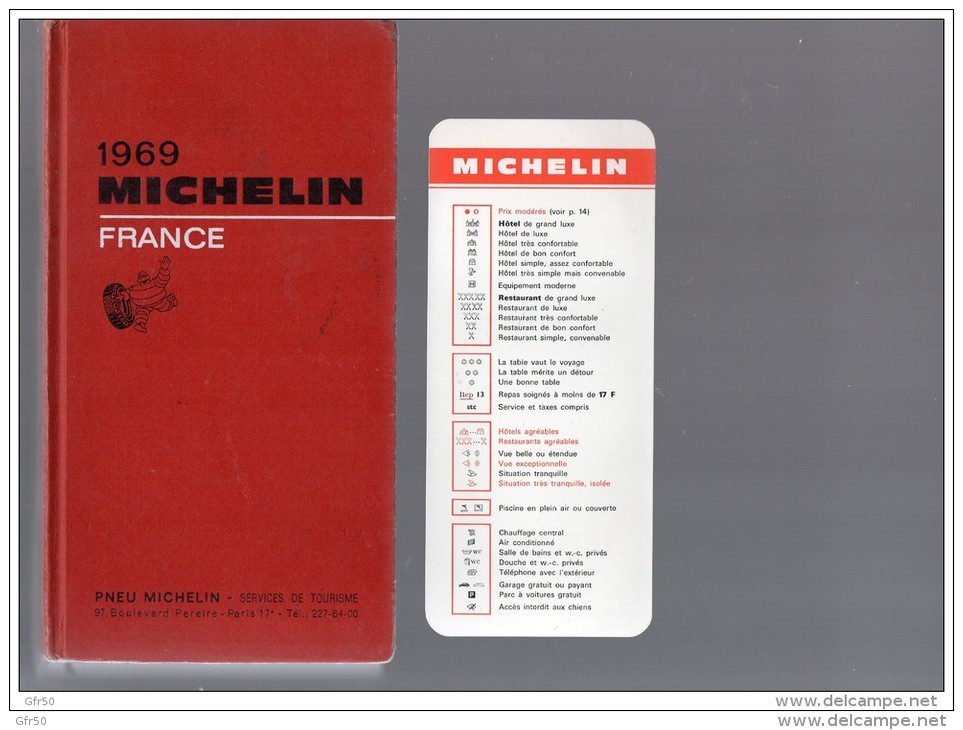 GUIDE  MICHELIN  ROUGE  Avec MARQUE PAGE  MICHELIN -  1969 - Michelin (guides)