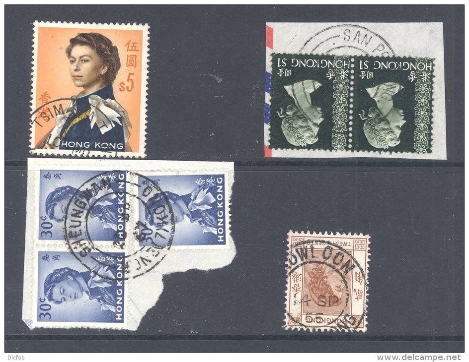 HONG KONG,  Postmarks TSIM SHA TSUN, SAN PO KONG,  SHOUNGWAN, KOWLOON - Used Stamps
