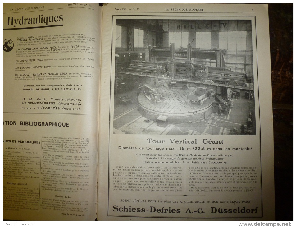 1929 LA TECHNIQUE MODERNE Et Aussi : Pub HEIDENHEIM, BRENZ ; Un Dirigeable Entièrement Métallique En Alliage Aluminium - 1901-1940