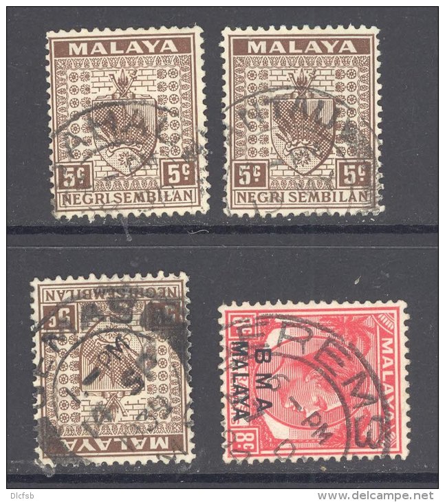 NEGRI SEMBILAN, Postmarks BAHAU, RANTAU, GEMAS, SEREMBAN - Negri Sembilan