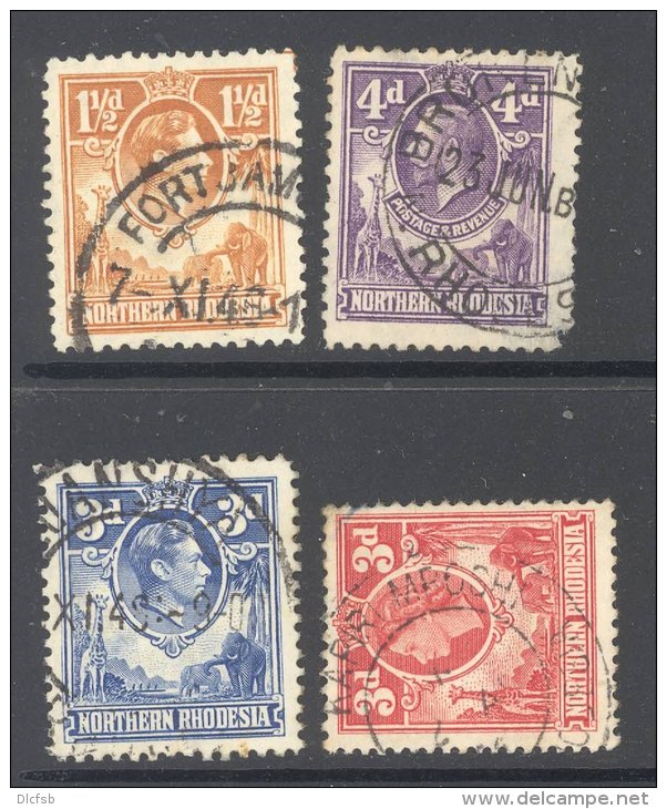 NORTHERN RHOD, Postmarks FORTJAMESON,BROKEN HILL (thin),LUANSHYA,KAPIRI-MP OSHI - Northern Rhodesia (...-1963)