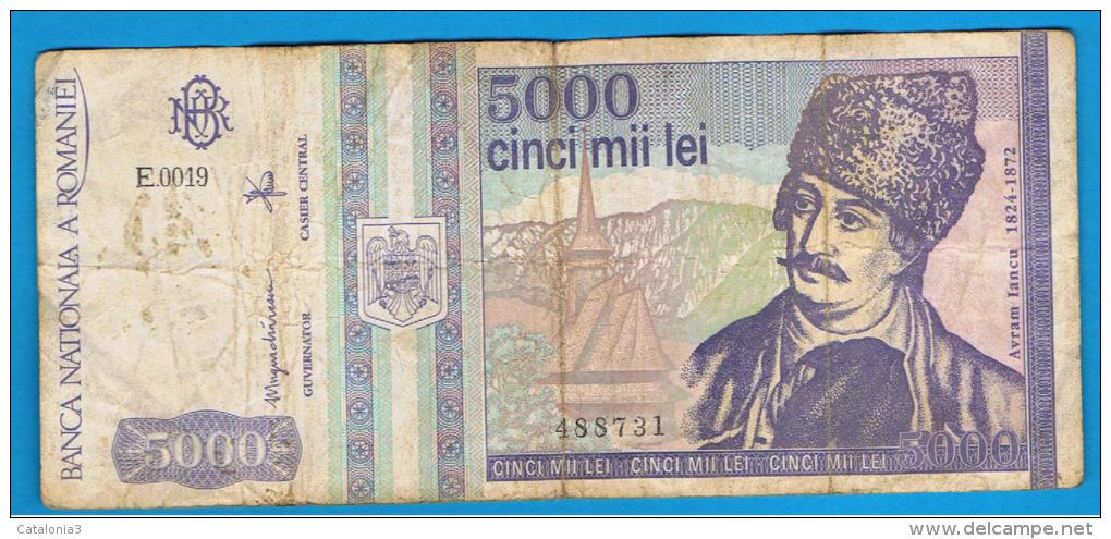 RUMANIA  - 5000 Lei 1993 Circulado  P-104   Serie E19 - Roumanie