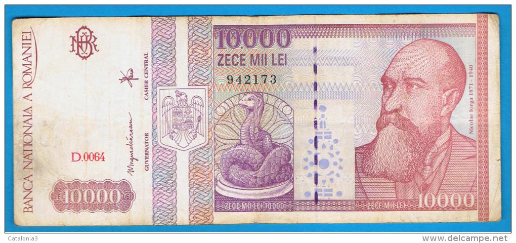 RUMANIA  - 10.000 Lei   1994 Circulado  P-105  Serie  D64 - Rumania