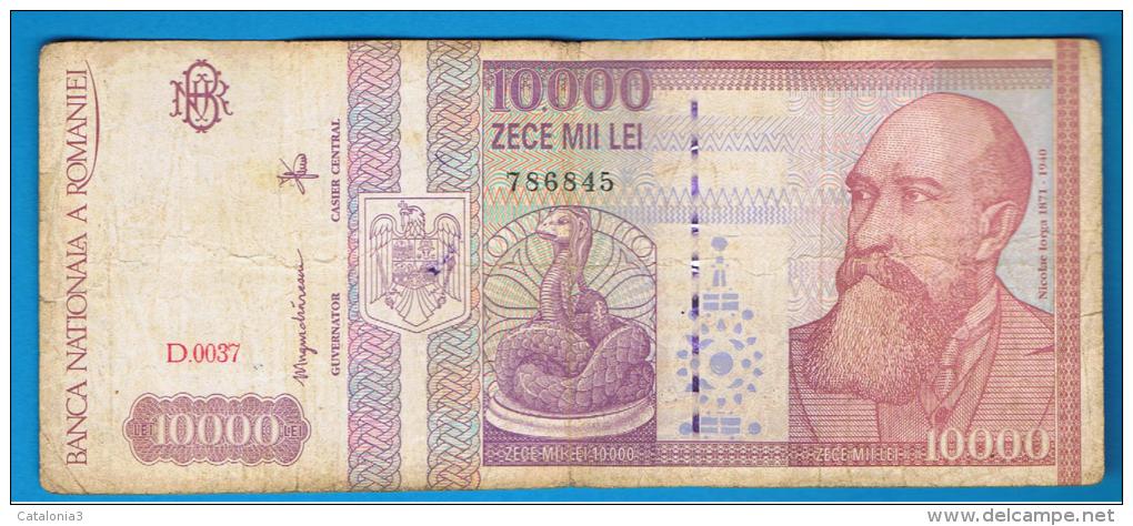 RUMANIA  - 10.000 Lei   1994 Circulado  P-105  Serie  D37 - Rumänien