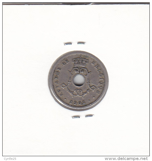 5 CENTIMES Cupro-nickel Léopold II 1902 FR - 5 Centimes