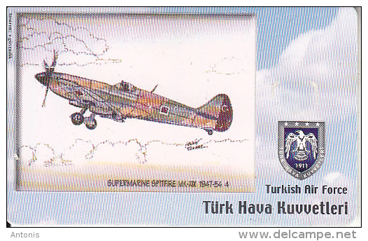 TURKEY(chip) - Airplane, Supermarne Spitfire MK-XIX 1947-54 4(50 Units), Used - Avions