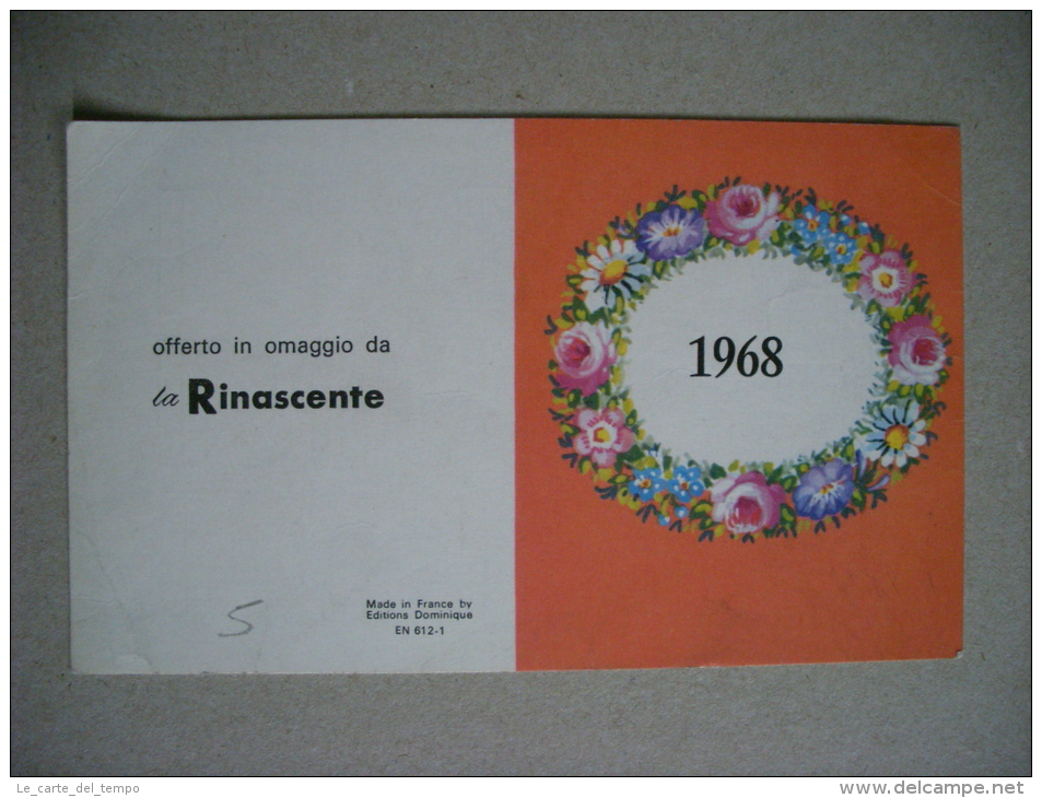 Calendario/calendarietto Omaggio Da "La RINASCENTE" 1968 - Grand Format : 1961-70