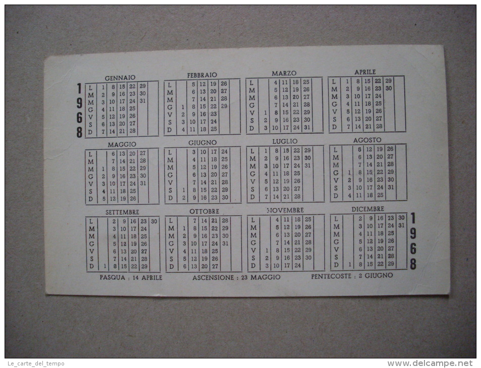 Calendario/calendarietto Omaggio Da "La RINASCENTE" 1968 - Big : 1961-70