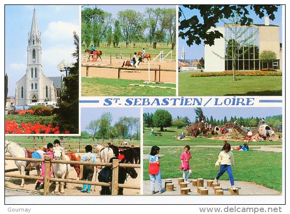 Saint Sébastien Sur Loire Multivues église Hotel De Ville Espaces Verts Sports Loisirs équitation N°102 Miegeville - Saint-Sébastien-sur-Loire