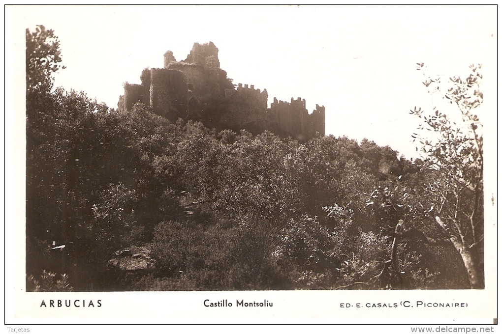 POSTAL DE ARBUCIAS DEL CASTILLO DE MONTSOLIU - Gerona