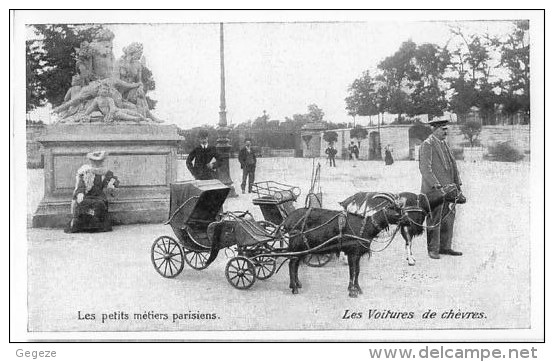 75 Les Petits Métiers Parisiens Les Voitures De Chèvres  Reproduction Photographique N° 64 - Petits Métiers à Paris