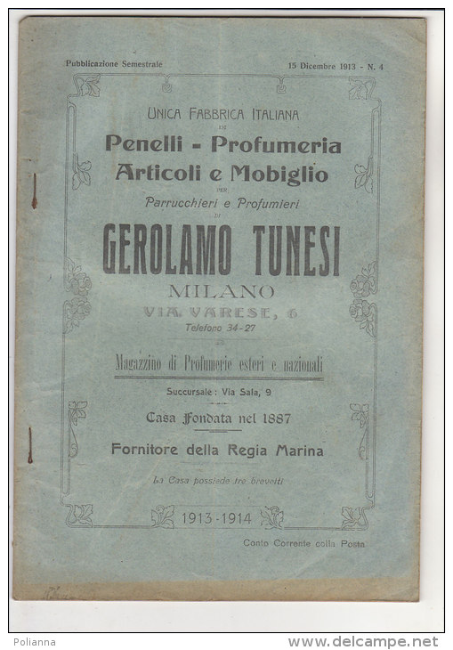 PFN/50 Catalogo Illustrato PENNELLI-PROFUMERIA-MOBIL IO GEROLAMO TUNESI - Milano 1913-14 - Kataloge