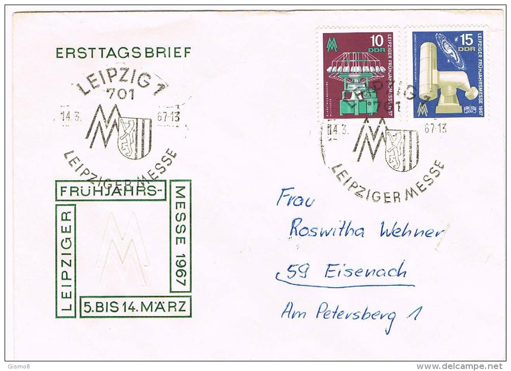 Brief Mit Mi# 1254/5 Und So.-Stempel Leipziger Messe, 14.3.67 - Briefe U. Dokumente