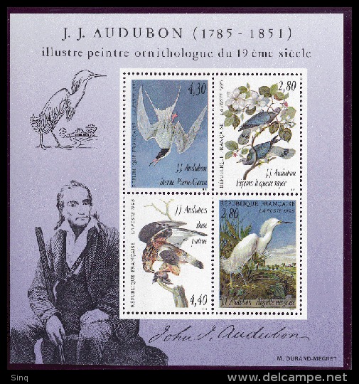 Bloc N° 18 Bloc Audubon 1995 N°2929a à 2932a - Valeur Faciale 14,30 Francs - Ungebraucht