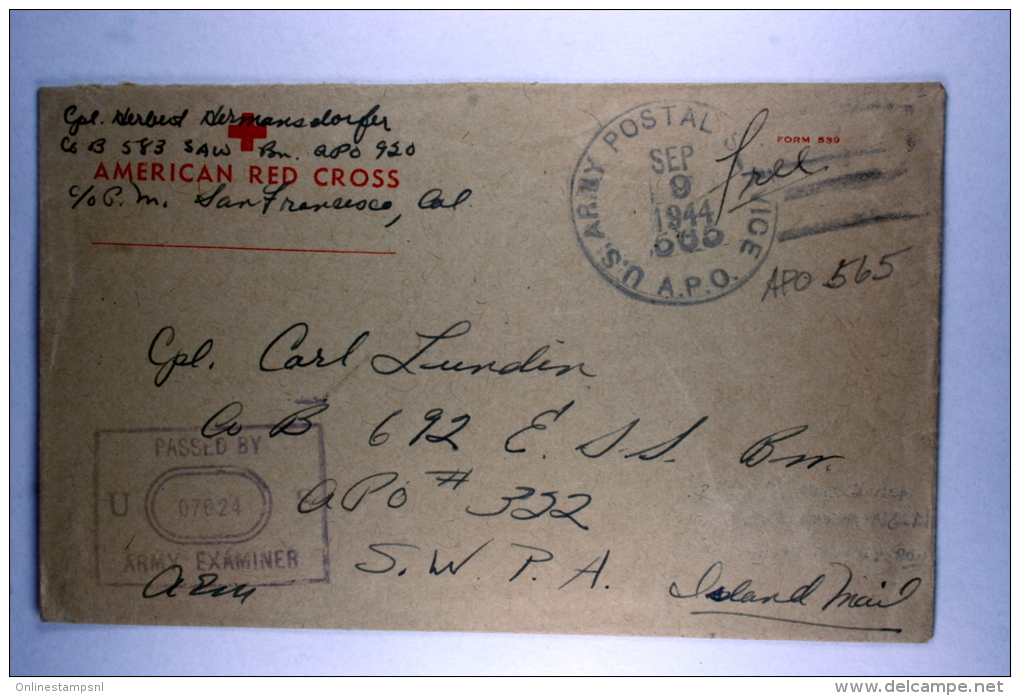 US  Airmail Cover APO 565, GHQ-USAF-Pac, From Hollandia To APO 332 Finschhafen On  Dutch New Guinea - Brieven En Documenten