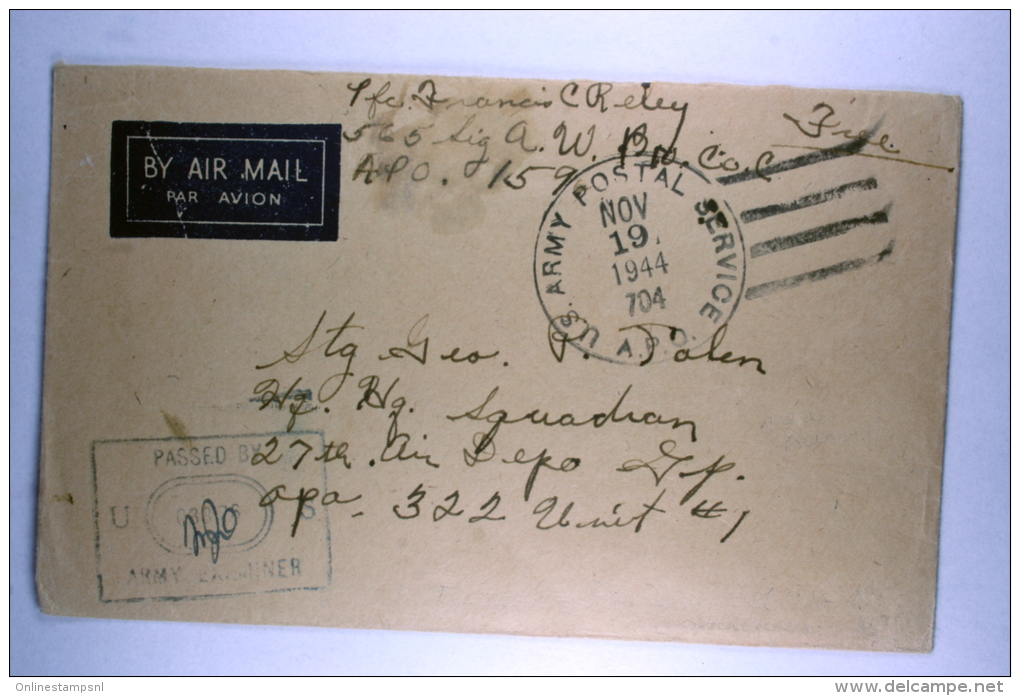 US  Airmail Cover APO 704, Pilfoera, Noemfoor Island To APO 332  Dreger Harbour On  Dutch New Guinea RRR - Lettres & Documents