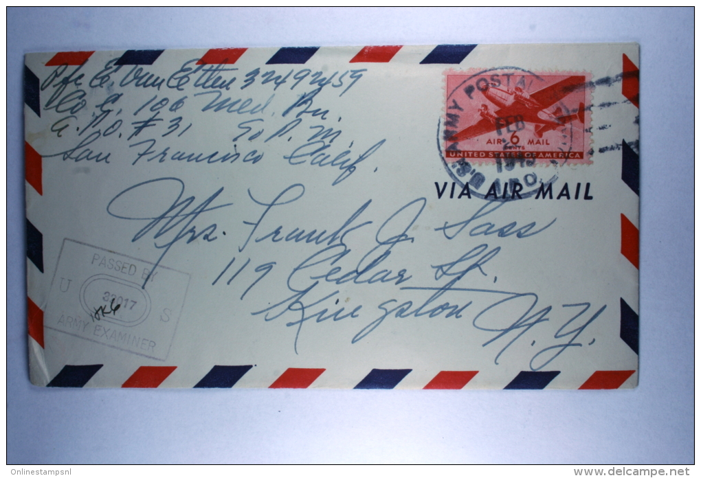 US  Airmail Cover, APO 704, Unit 2, Noemfloor  Dutch New Guinea To USA - Brieven En Documenten