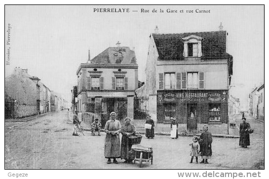 95 PIERRELAYE Rue De La Gare Et Rue Carnot Carte De L´association La Brouette Moderne - Pierrelaye