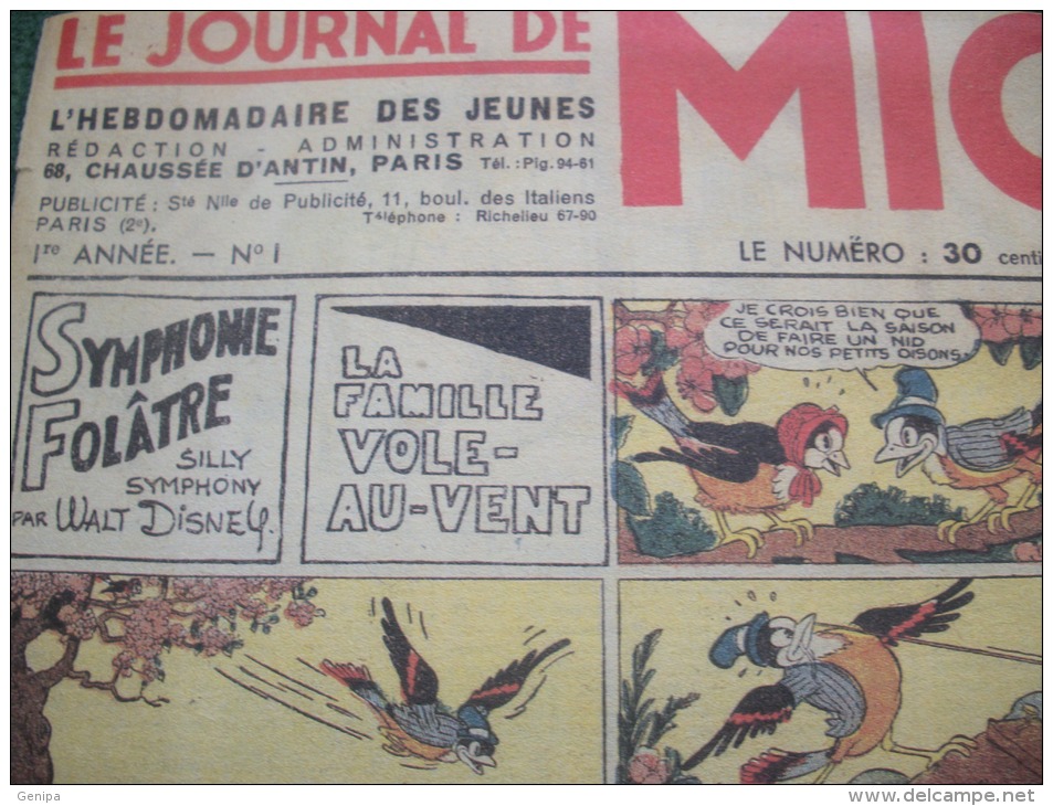 Journal De MICKEY N° 1 Du 21/10/1934 (scans) - Journal De Mickey