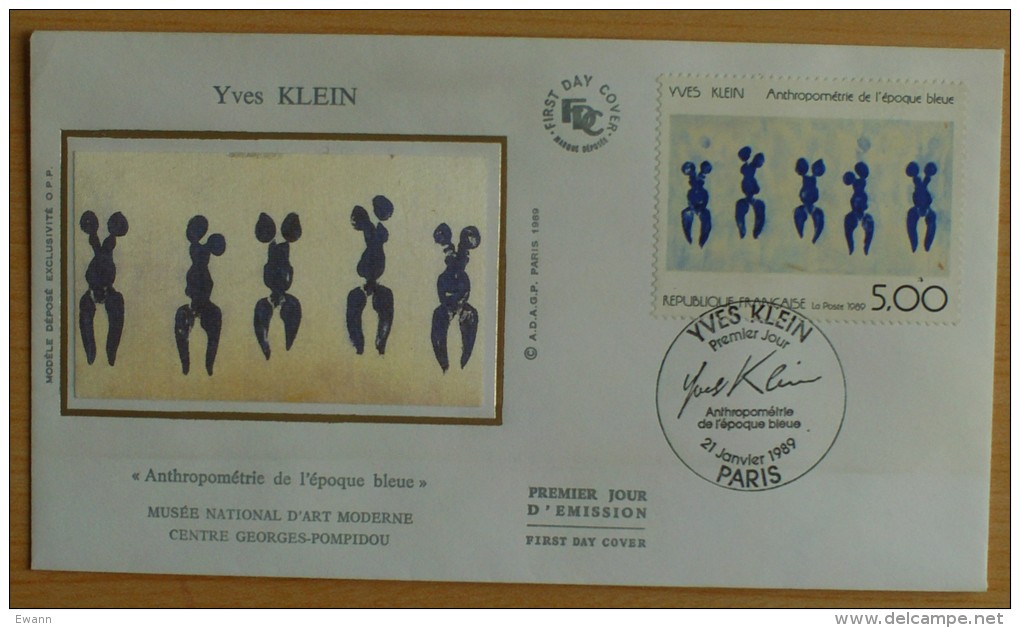 France - FDC 1989 - Yves KLEIN - Oblitération Du 21 Janvier à PARIS - 1980-1989