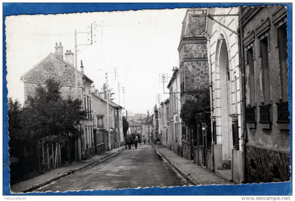 95 PIERRELAYE RUE GEORGES BOUCHER CARTE PHOTO N&amp;B DENTELEE - Pierrelaye