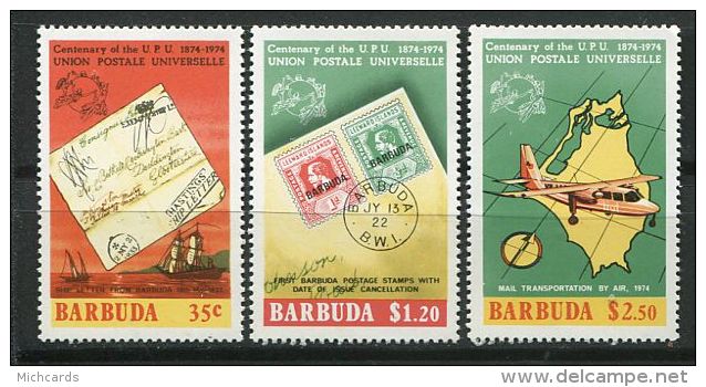 119 BARBUDA 1974 - Avion Carte UPU - Neuf Sans Charniere (Yvert 172/74) - Barbuda (...-1981)