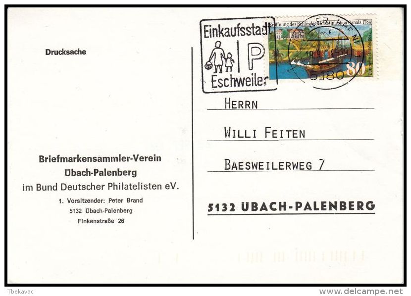 Germany BRD 1984, Postal Stationery  W./ Special Postmark - Cartes Postales Illustrées - Oblitérées