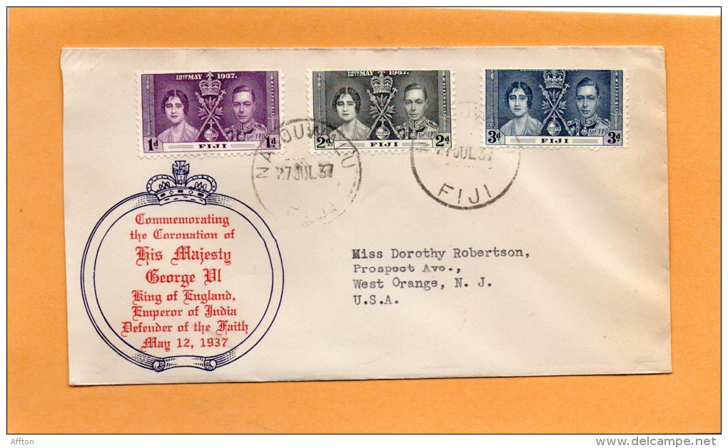 Fiji 1937 Coronation FDC - Fiji (...-1970)