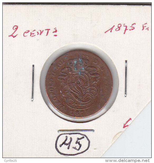 2 CENTIMES Cuivre Léopold II 1875 FR - 2 Cent
