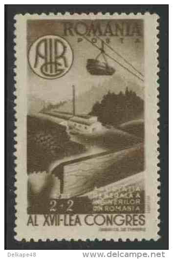 Romania Romana Rumänien 1947 Mi 1079 * MH - Cable Railway + Saw Mill / Drahtseilbahn - Ingenieur-Kongreß AGI - Andere (Aarde)