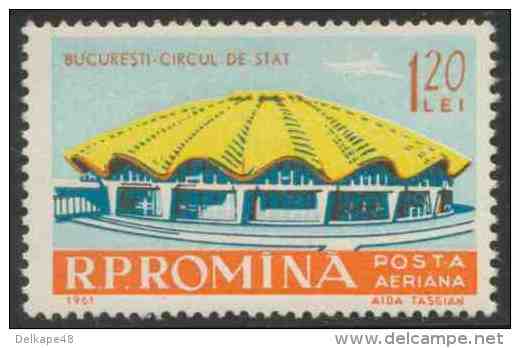 Romania Romana Rumänien 1961 Mi 2035 Aero ** Circus Building, Bucharest / Zirkusbau, Bukarest - Circus